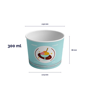 Ice cream baskets in double-sided polythene paper