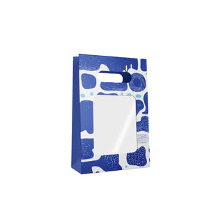 Shopper in carta con manici fustellati finestrata