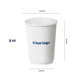 Double wall white cardboard cups