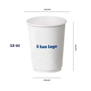 Double wall white cardboard cups