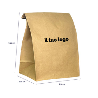 Wide bottom shopper without handle brown