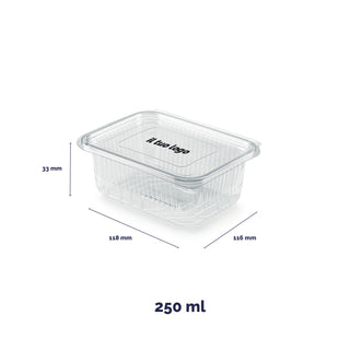 Rectangular PET trays with lid