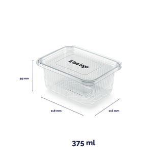 Rectangular PET trays with lid