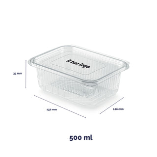 Rectangular PET trays with lid