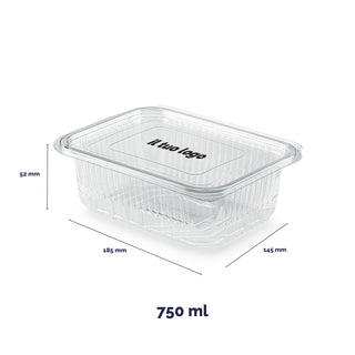 Rectangular PET trays with lid