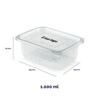 Rectangular PET trays with lid