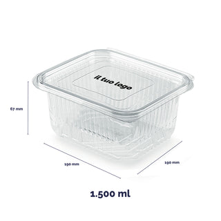 Rectangular PET trays with lid