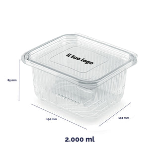 Rectangular PET trays with lid