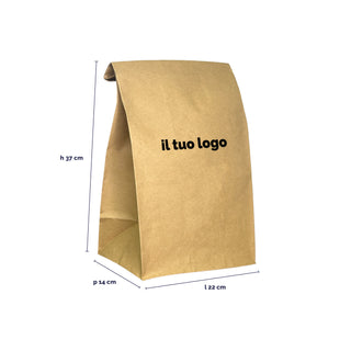 Wide bottom shopper without handle brown