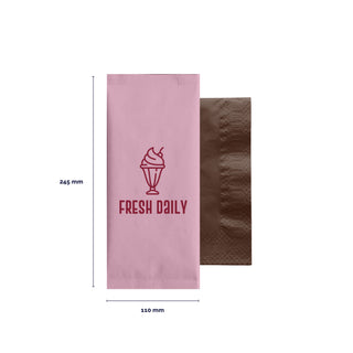 White paper cutlery bag