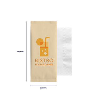White paper cutlery bag