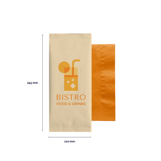 White paper cutlery bag