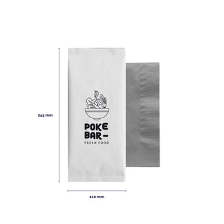 White paper cutlery bag