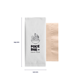 White paper cutlery bag