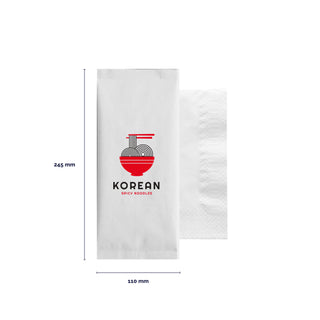 White paper cutlery bag