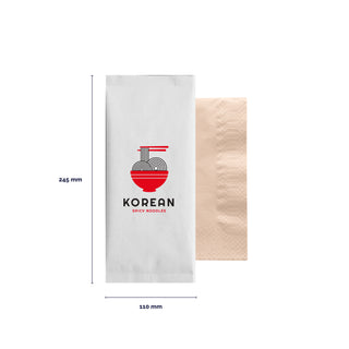 White paper cutlery bag