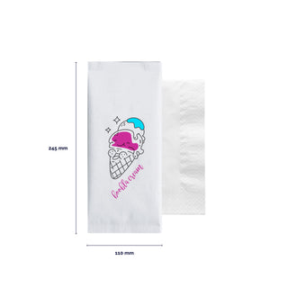 White paper cutlery bag