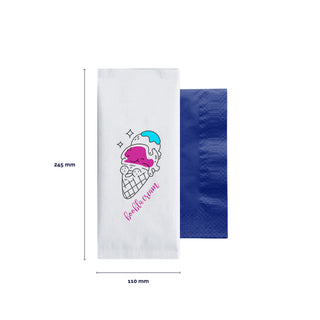 White paper cutlery bag