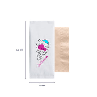White paper cutlery bag