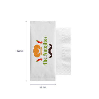 White paper cutlery bag