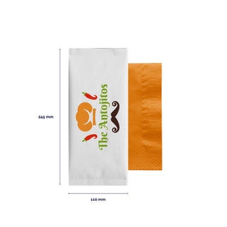 White paper cutlery bag
