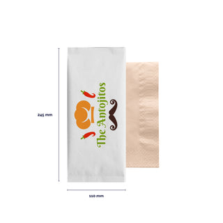 White paper cutlery bag
