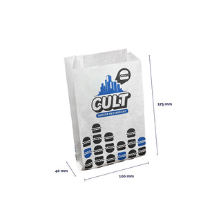 White paper bag for fried foods