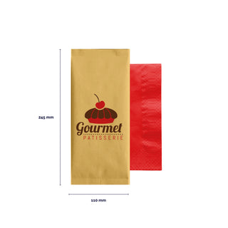 Straw paper cutlery bag