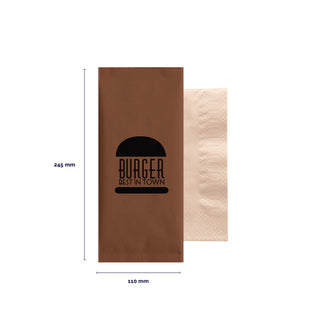 Straw paper cutlery bag