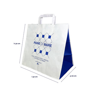 Shopper bag wide bottom flat handle