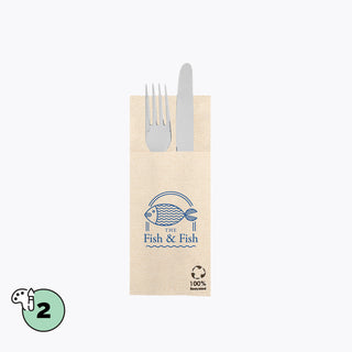 Natural Airlaid cutlery holder napkin 33x40 cm (Double Point)